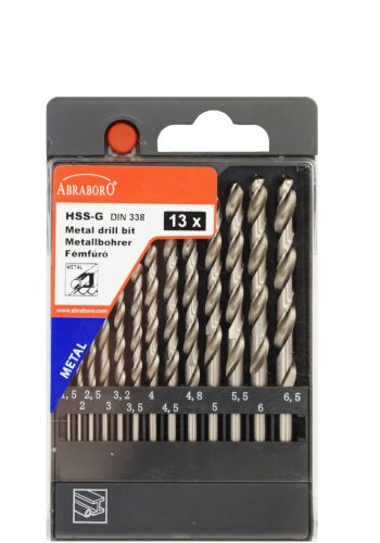 ABRABORO HSS-GS KÉSZLET 13db 1,5-6,5x0,5 + 3,2+4,8 MM