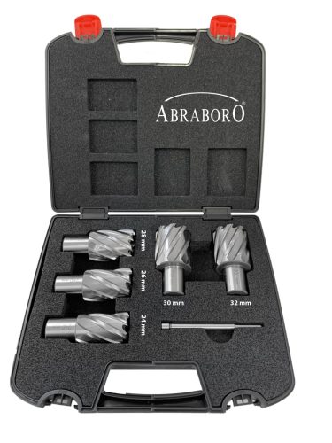 ABRABORO HSS-G MAGLYUKFÚRÓ KÉSZLET 6DB 24/26/28/30/32MM / PIN