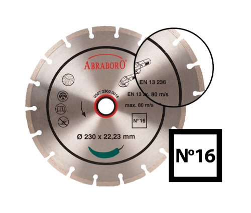 ABRABORO GYÉMÁNTTÁRCSA SZEGMENSES UNI 350x3,2x25,4 (NO.16)