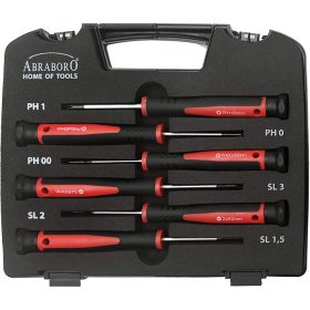   MŰSZERÉSZ CSAVARHÚZÓ KÉSZLET 6 PCS SL1,5/2/3 PH00/0/1 - ABRABORO