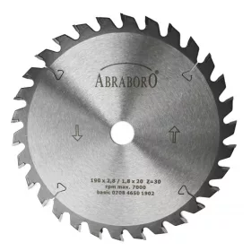 HM KÖRFŰRÉSZLAP BASIC 190x2,8x20 / 30 TCT - ABRABORO