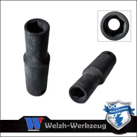   Lok-Typ Légkulcsfej - gépifej 3/8" 9 mm 6 lap hosszú - Welzh Werkzeug