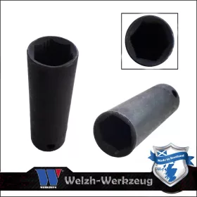   Lok-Typ Légkulcsfej - gépifej 1/2" 30 mm 6 lap hosszú - Welzh Werkzeug