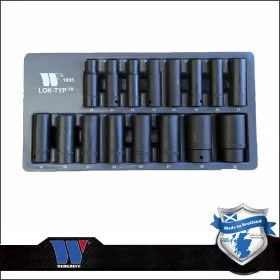   Lok-Typ Légkulcsfej készlet 1/2" 16 db-os spec.6 lap hosszú 10-32 mm- Welzh Werkzeug