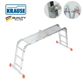   Létra ALU csuklós létrafokos 4x3 fokos + Acél dobogó - MONTO - KRAUSE