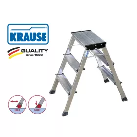   Fellépő ALU lépcsőfokos két oldalon járható gurulós 2x3 - ROLLY - KRAUSE
