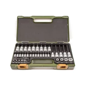   Rátűzőkulcs - crowa+bit készlet 1/4-1/2" imb.+TX+TTX+E-Torx 41 részes - Proxxon