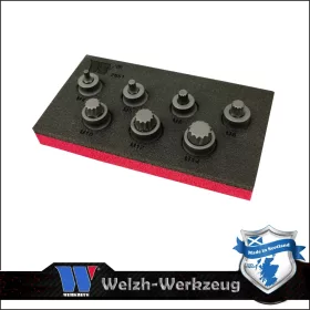   Rátűzőkulcs készlet 3/8" XZN Spline M4 - M14 - extra alacsony - Welzh Werkzeug