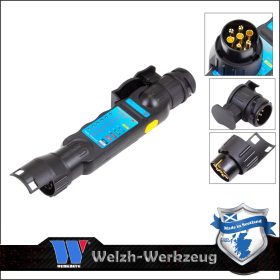   Utánfutó - Trailer csatlakozó 7-13 lábú papa-mama teszter ledes 12V-os - Welzh Werkzeug