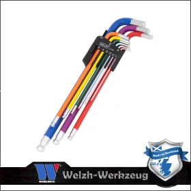   Imbuszkulcs készlet extra hosszú, gömbv. 1.5 - 10 mm - 9 r.- Welzh Werkzeug