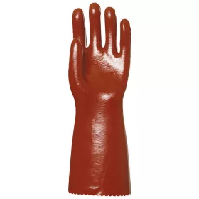   Munkavédelmi mártott pvc kesztyű, bordó, sav/lúg/olajálló, 40cm - Euro Protection