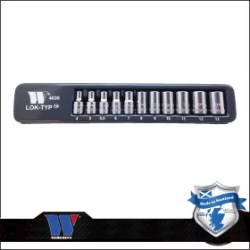   Lok-Typ Dugókulcs készlet 1/4" 11 db-os spec. 6 lap normál 4-13 mm - Welzh Werkzeug