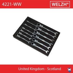   Csillag-villás racsnis-csuklós készlet 8-19 mm 12 részes 72 fogas - Welzh Werkzeug