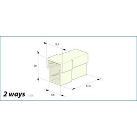 Csatlakozó ház 2-es dugó T alakú - MTA