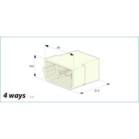 Csatlakozó ház 4-es dugó - MTA