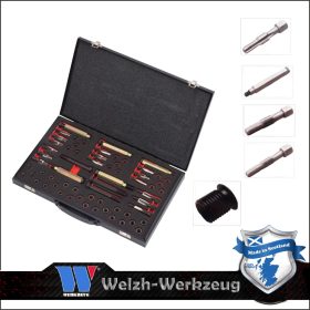   Menetjavító készlet izzító-gyertya menethez M8-M9-M10-M12 - Welzh Werkzeug