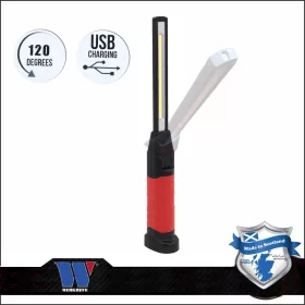   Szerelőlámpa LED COB ledes 6 mm vékony, 6W-os akkus USB + mágnes - Welzh Werkzeug
