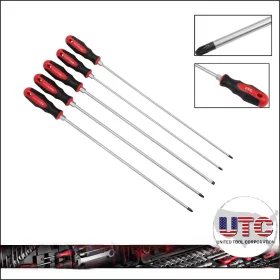   Csavarhúzó készlet extra hosszú PZ2-PZ3 - PH2-PH3 5 db-os - UTC Tools