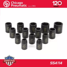   Légkulcsfej készlet 1/2" 14 db 10-27 mm metrikus normál 6 l. (SS4114) - Chicago Pneumatic
