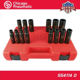   Légkulcsfej készlet 1/2" 14 db 10-27 mm metrikus hosszú 6 l. (SS4114D) - Chicago Pneumatic