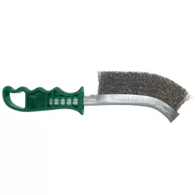 KÉZI KEFE ZÖLD NYÉLLEL 140x265 MM / 0,30 INOX - ABRABORO