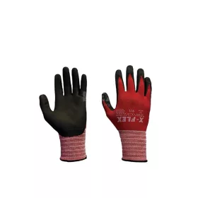   Kesztyű - vágásbiztos 1. vágási szint X-FLEX piros-fekete Nitril 9/L - Original FLEX