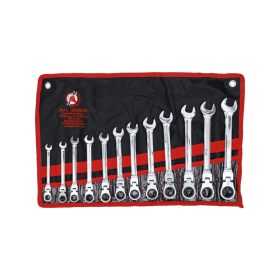   Csillag-villás racsnis-csuklós készlet 12 db-os 8-19 mm - BGS