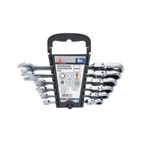   Csillag-villás racsnis-csuklós készlet 6 db-os 8-19 mm - BGS