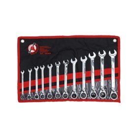   Csillag-villás racsnis készlet 12 db-os 8-19 mm, irányváltós - Kraftman - BGS