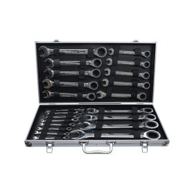   Csillag-villás racsnis készlet 22 db-os 6-32 mm fényes polírozott kivitel - BGS