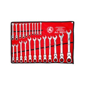   Csuklós racsnis csillag villáskulcs készlet 6-32mm 22 részes - BGS