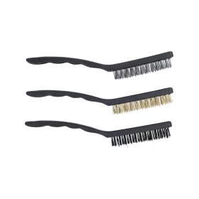   Drótkefe készlet 225 mm 3 db-os acél + réz + műanyag - BGS