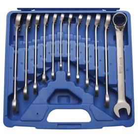   Csillag-villás racsnis készlet 12 r. 8-19 mm mattított irányv. - BGS