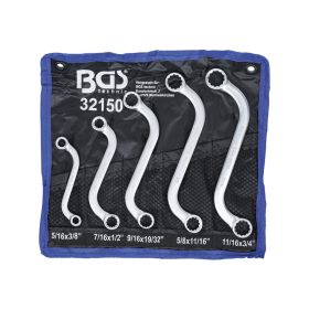   Csillag-csillagkulcs készlet hajlított 5 db-os SPEC. "S" COLOS 3/8"-3/4" - BGS