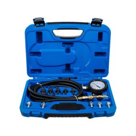   Olajnyomás mérő készlet gyors csatlakozós tömlővel 10db adapter - BGS