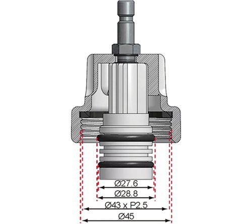 Adapter hűtőrendszer nyomás ellenőrzőhöz Mercedes - BGS