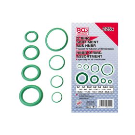   "O" gyűrű készlet légkondihoz "zöld" HNBR 225 részes - klímatech. - BGS
