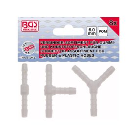 Tömlő csatlakozó készlet 6mm 8 részes - BGS