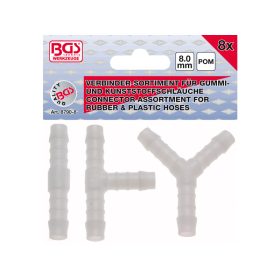 Tömlő csatlakozó készlet 8mm 8 részes - BGS