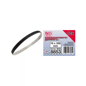   Csiszolószalag készlet 10 x 330 mm - 4 db P60, 4 db P80, 4 db P120 - BGS