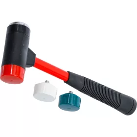   Kalapács műanyag PP-Acél + PVC piros-fehér-zöld 38 mm cserélhető fejek - BGS