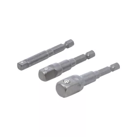   Dugókulcs átalakító készlet fúrógéphez 1/4", 3/8", 1/2" 3 részes - BGS