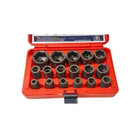   Légkulcsfej készlet 1/2" 17 db 8-32 mm metrikus rövid 6 lap - Genius Tools