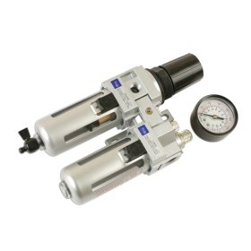   Levegőelőkészítő egység szűrő+szabályzó+olajzó+óra 1/2"-os - Connect