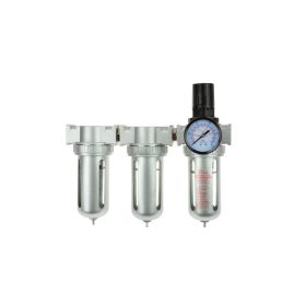   Levegő előkészítő szűrő három poharas (szűrő, nyomásszabályzó) 1/2″ - Geko