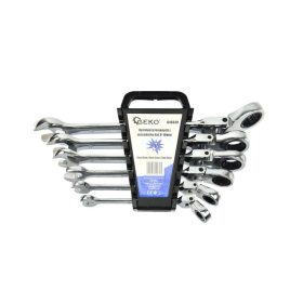   Csuklós racsnis csillag villáskulcs készlet 8-19mm 6 részes - Geko