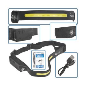 Akkumulátoros fejlámpa COB LED 1200mAh 350lm - Geko