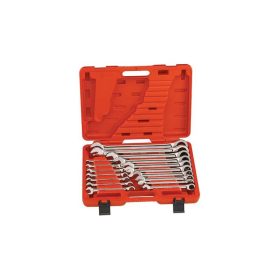   Csillag-villás racsnis készlet 17r. 8-32 mm fényes polírozott kiv. - Genius Tools