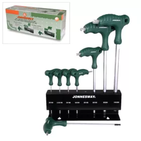   Imbuszkulcs T-fogós készlet 2-10 mm 8 db-os Állványos készlet - Jonnesway Tools