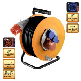   Kábeldob 25 m - IP44 gumi kábel 5 x 2.5 mm2 - 3000W - SMA Tools